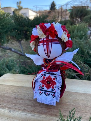 UA.Designer手作りモタンカ 14cm（ウクライナの御守り）スタンド付き