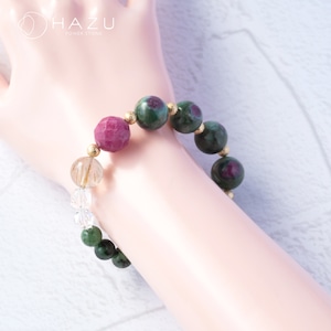 【再販】天眼模様／夢で見た神秘の森［ルビーインフックサイト・インゾイサイト／ルビー／ルチル／水晶］