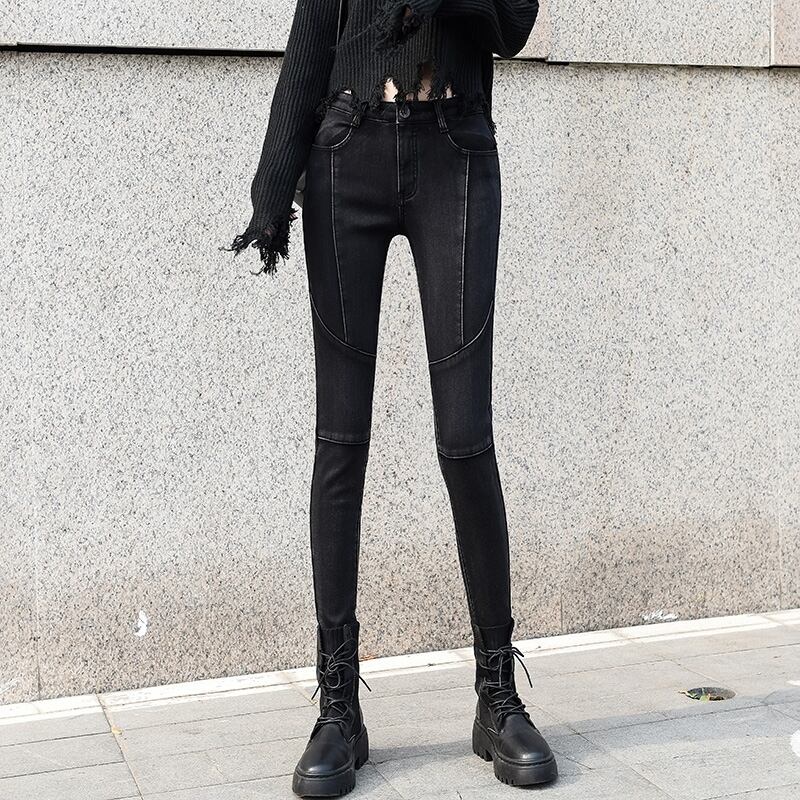 パンツ レディース ジーンズ デニム S M L XL 2XL デニムパンツ ロング丈 スリム タイト 細身 ストレート ファスナー ポケット ハイウエスト ステッチ デニム かわいい 大人可愛い シンプル カジュアル 上品 おしゃれ かっこいい クール モード系 ストリート おとな ロック パンク 無地 通勤 学生 通学 デート お出かけ 女子会 イベント コンサート ライブ カフェ 送料無料 ブラック 秋 冬 10代 20代 30代 ママ 韓国系 着回し 普段使い 脚長 ファッション コーデ モテ