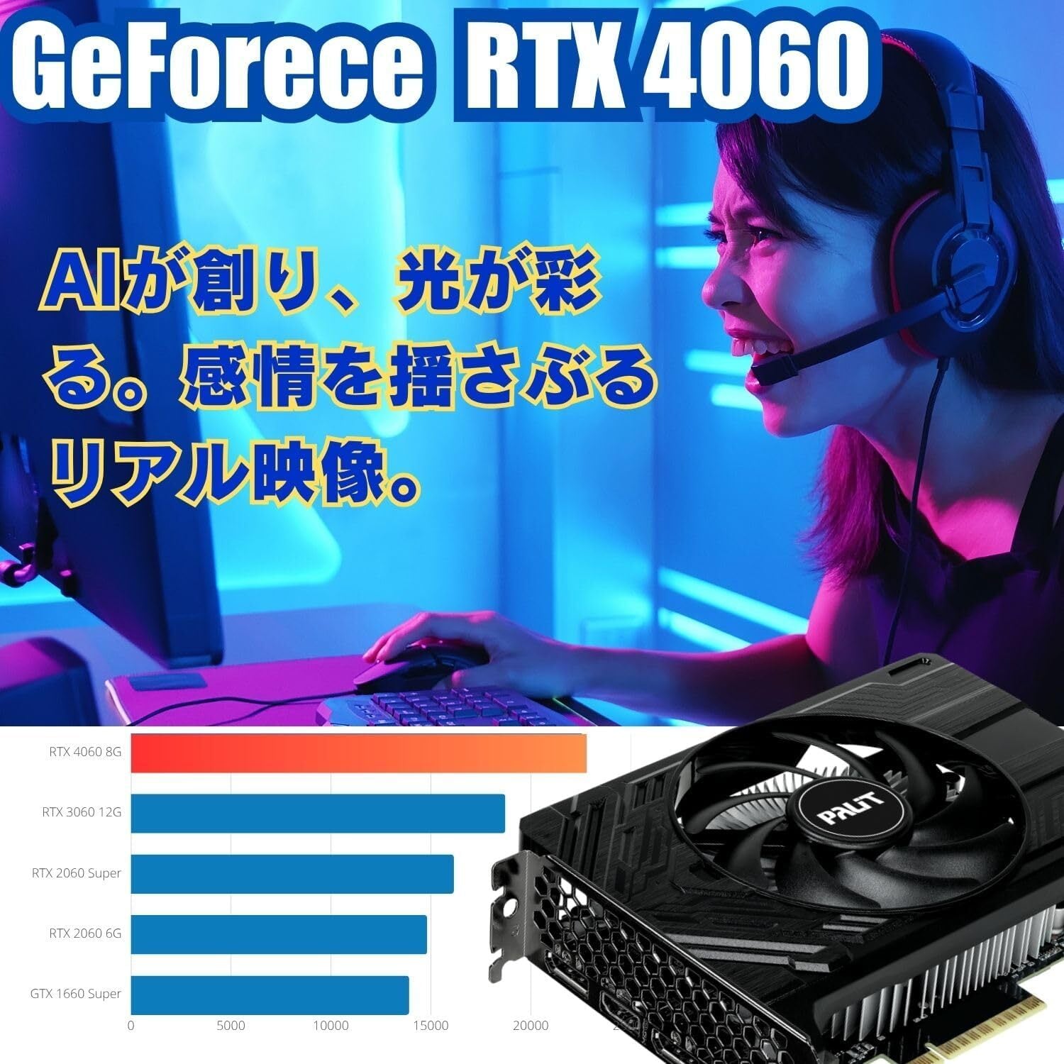 WaffleMK ゲーミングPC タワー型 G-Stormシリーズ AMD GeForce 16GB