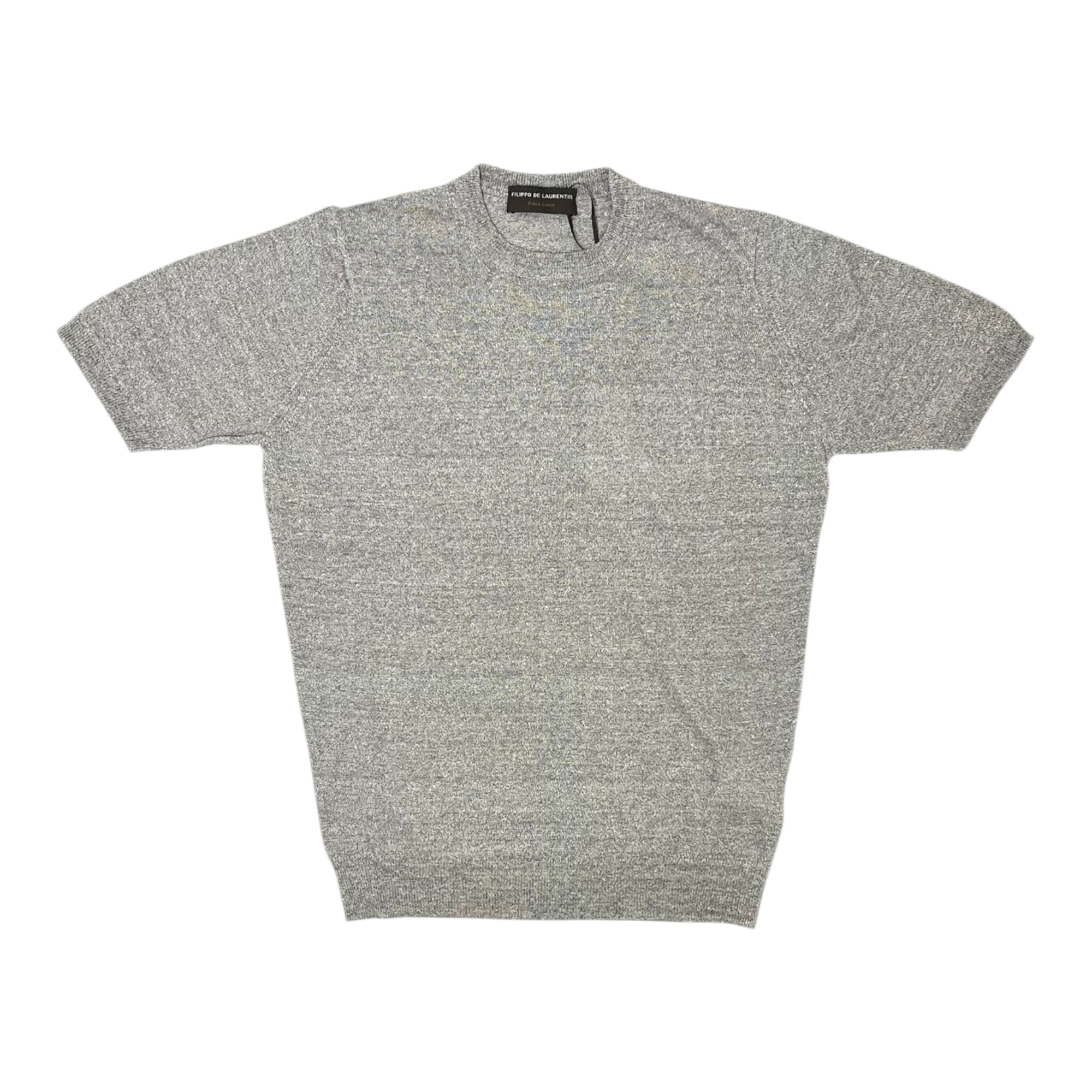 FILIPPO DE LAURENTIIS(フィリッポ デ ローレンティス) linen/cotton short sleeves knit/GRAY MIX(903)