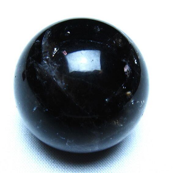 モリオン 黒水晶 丸玉 34mm スフィア 置物 原石 141-7374