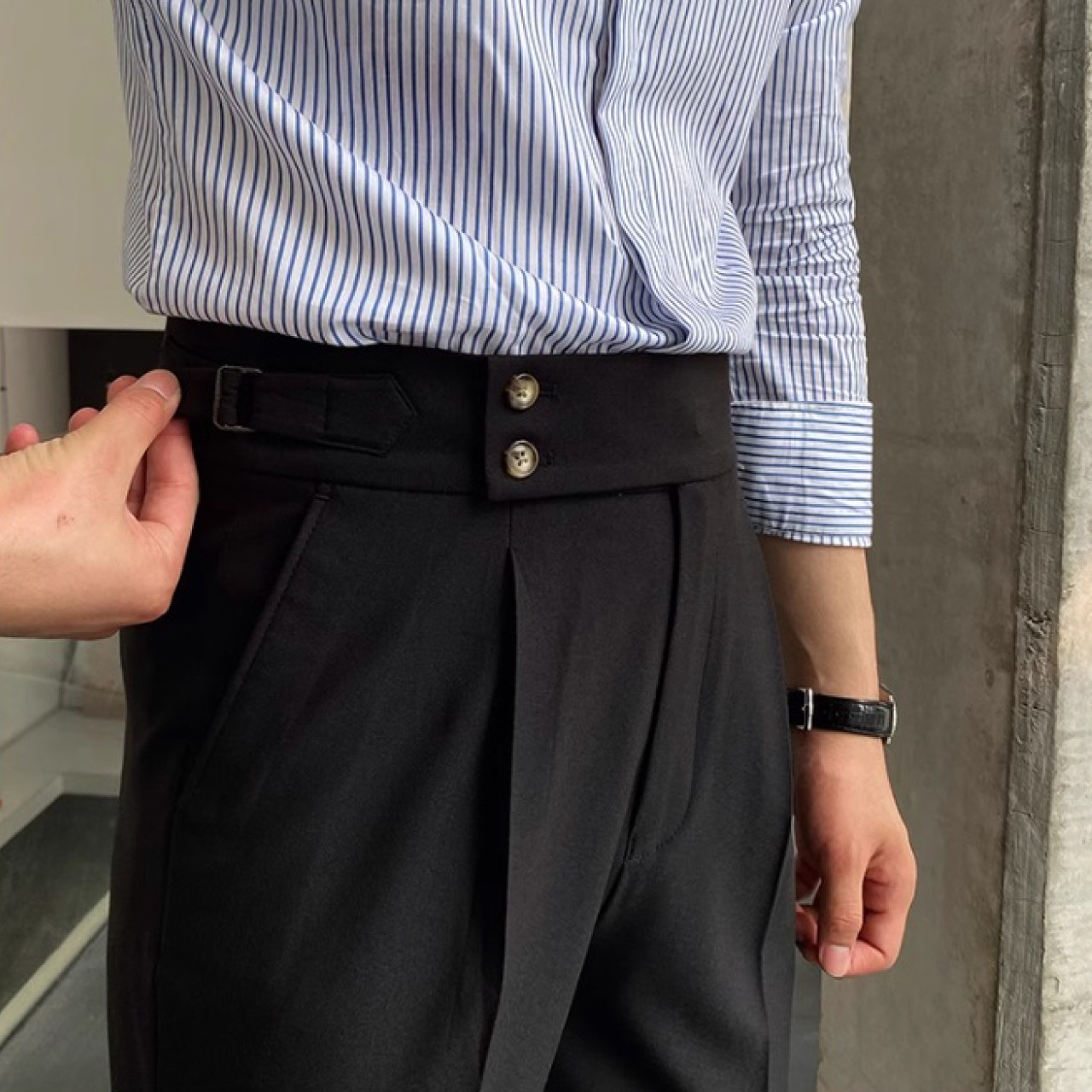 カジュアルなスタイリングを叶えるハイウエストデザインパンツ　BO001