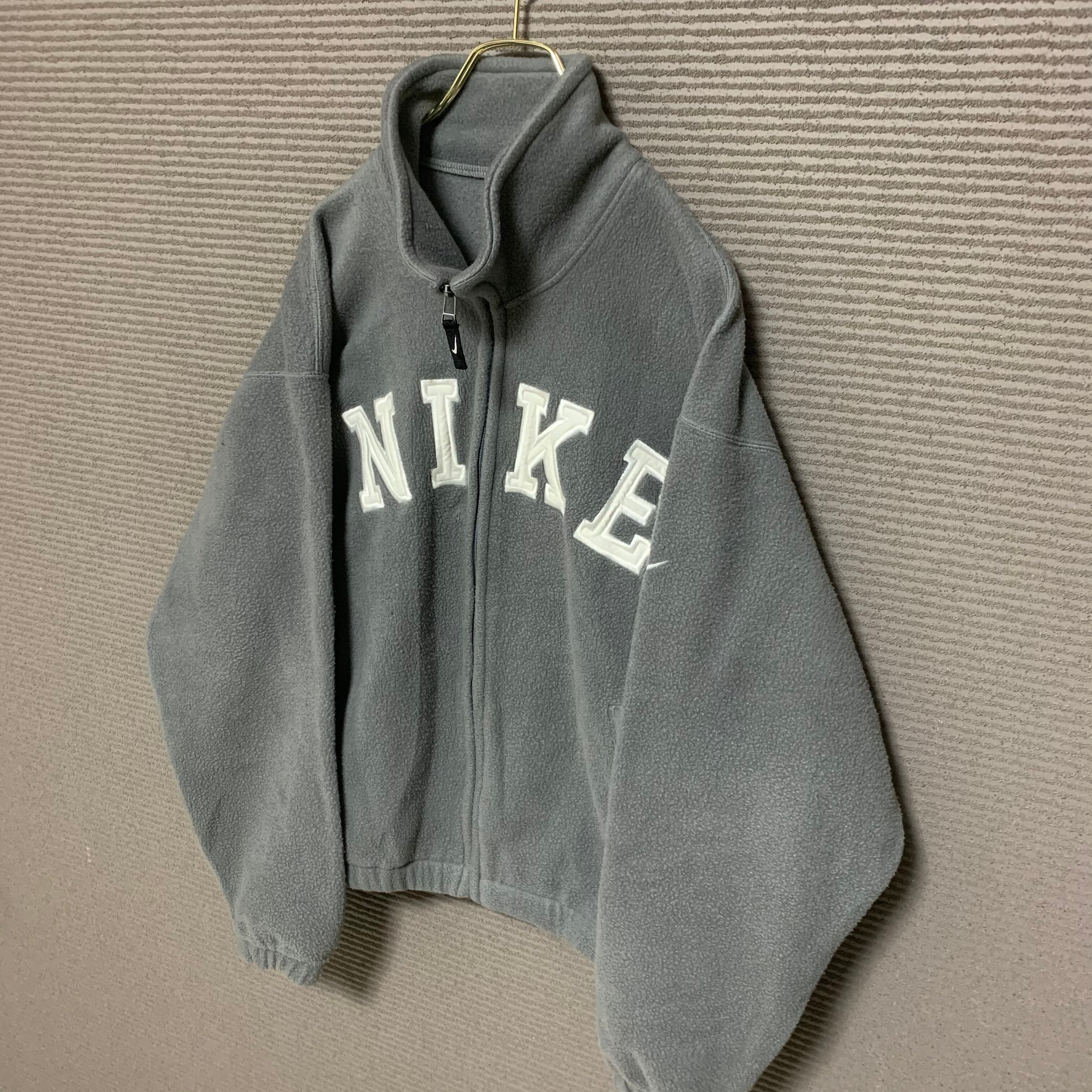 入手困難】90s NIKE ナイキ フリースジャケット 刺繍ロゴ 古着 L