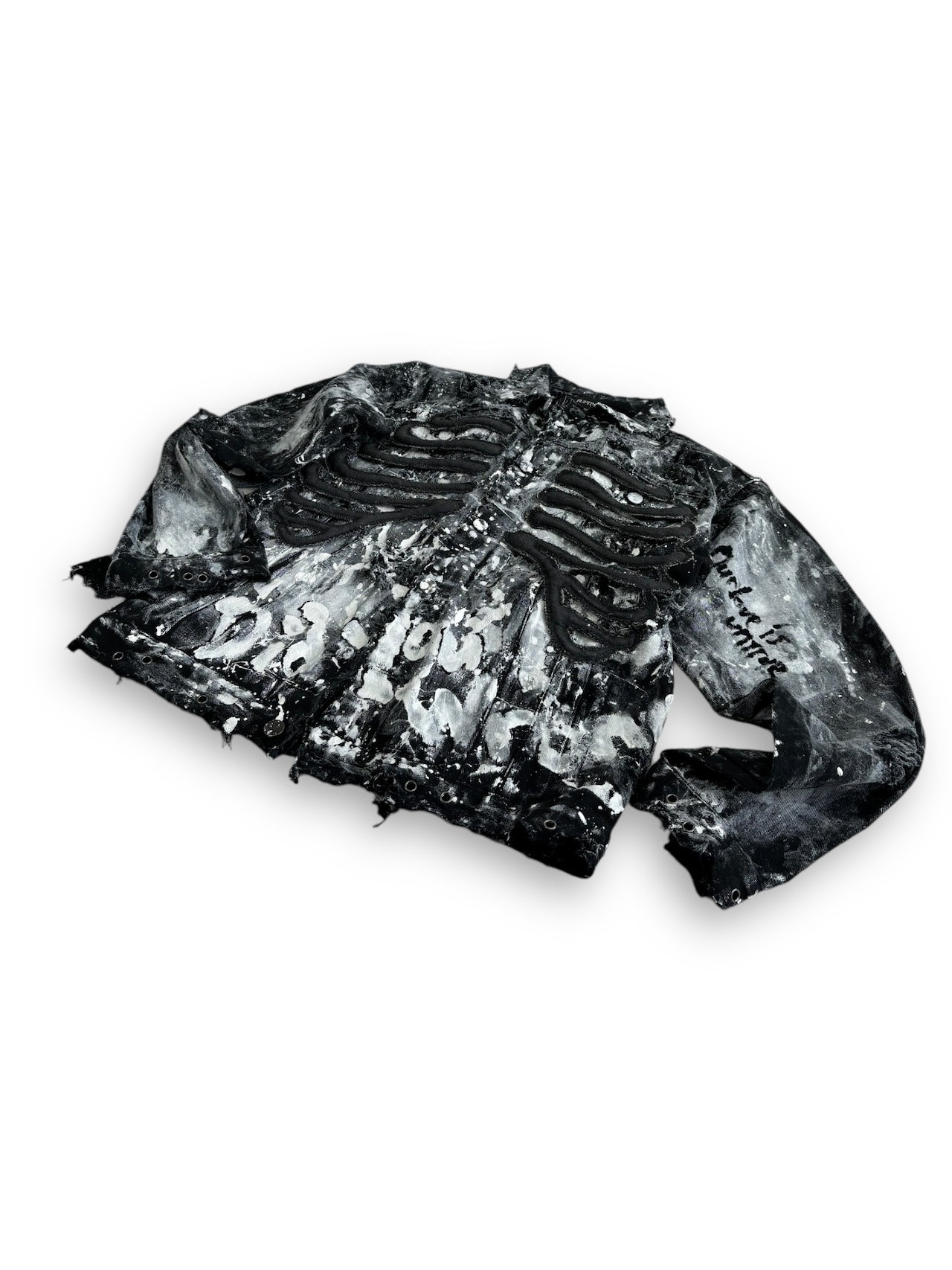 【RUPTIVEY】costal bone damage paint denim jacket"不紊"