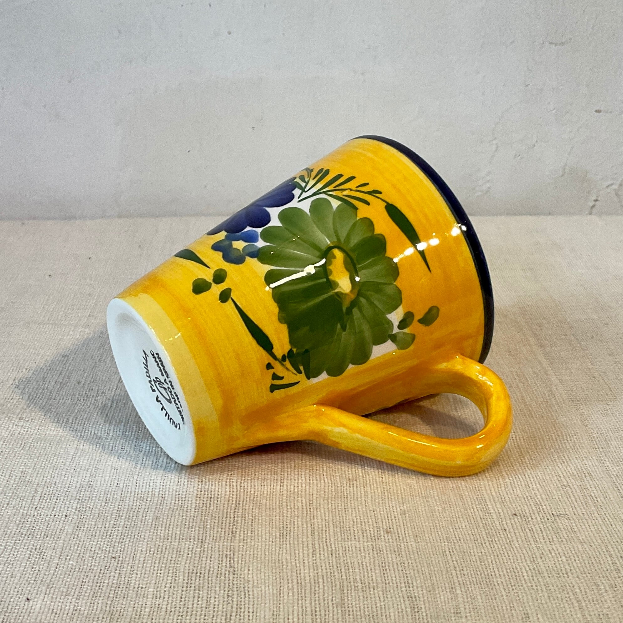 スペイン陶器】マグカップ（青緑花） | 照明＆エシカルライフスタイル