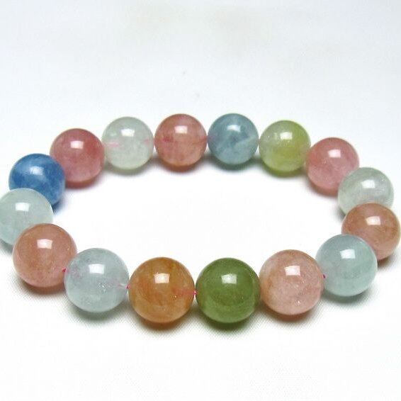 ミックスカラーベリル ブレスレット 15mm 一点物 メール便可 [M便 1/10] 111-48909