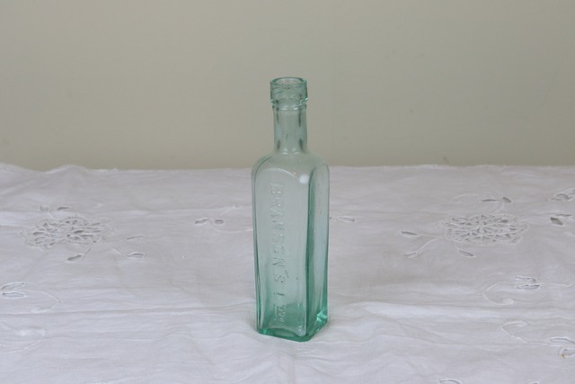 イギリス　ガラス瓶　BRANSON’S　ボトル　アンティーク　一輪挿し　花瓶　い163-14