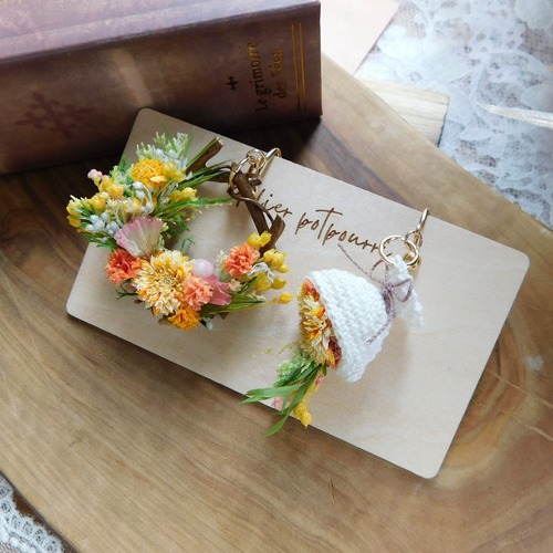 ドライフラワーリースピアス/イヤリングSpring❀