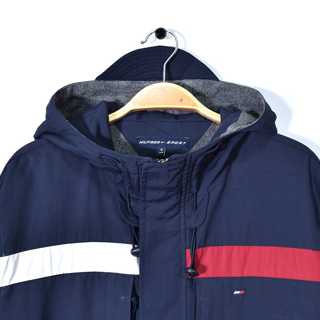 HILFIGER フード付きナイロンジャケット ネイビー HILFIGER ネイビー 