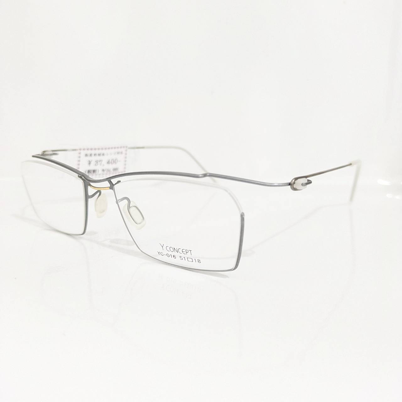 【Y CONCEPT】スクエアナイロールフレーム グレー