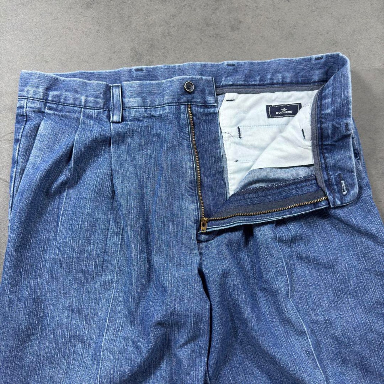 DOCKERS two tuck denim slacks  W34L31 古着 - 7