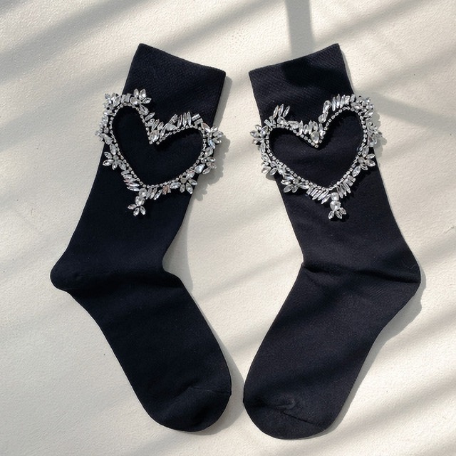 Heart crystal socks　M2545