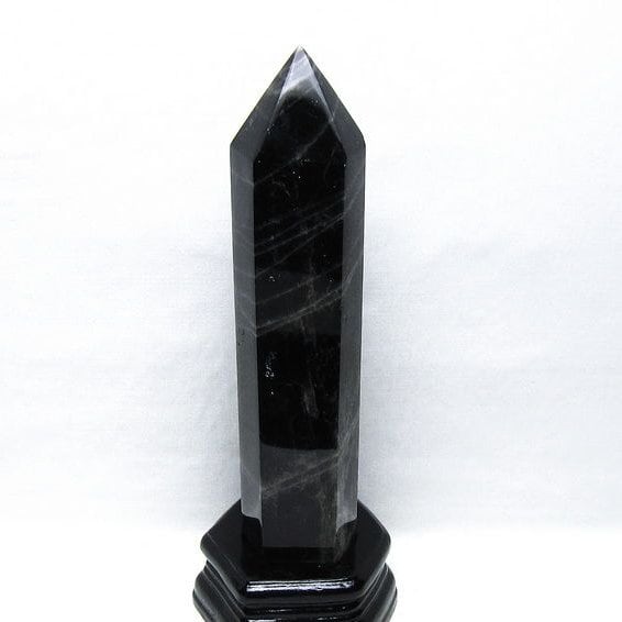 黒水晶 六角柱 モリオン ポイント 置物 一点物 142-11247 | 天然石