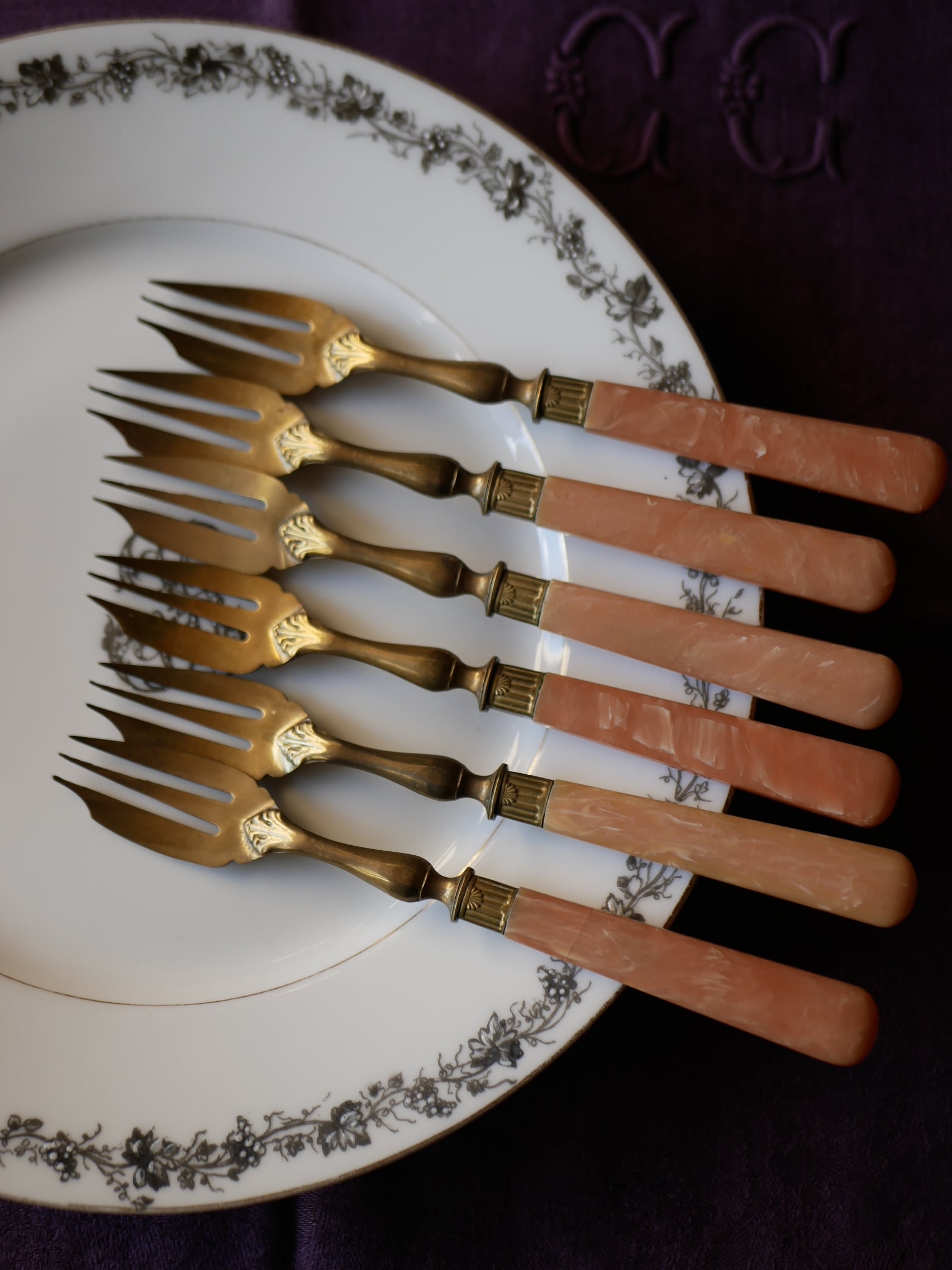 アンティークカトラリー デザートフォーク シェルデザイン フランスアンティーク