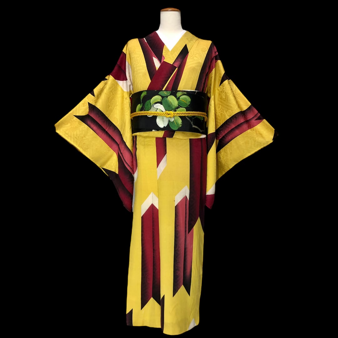 小紋 袷着物 着物 きもの カジュアル着物 リサイクル着物 kimono 梅花