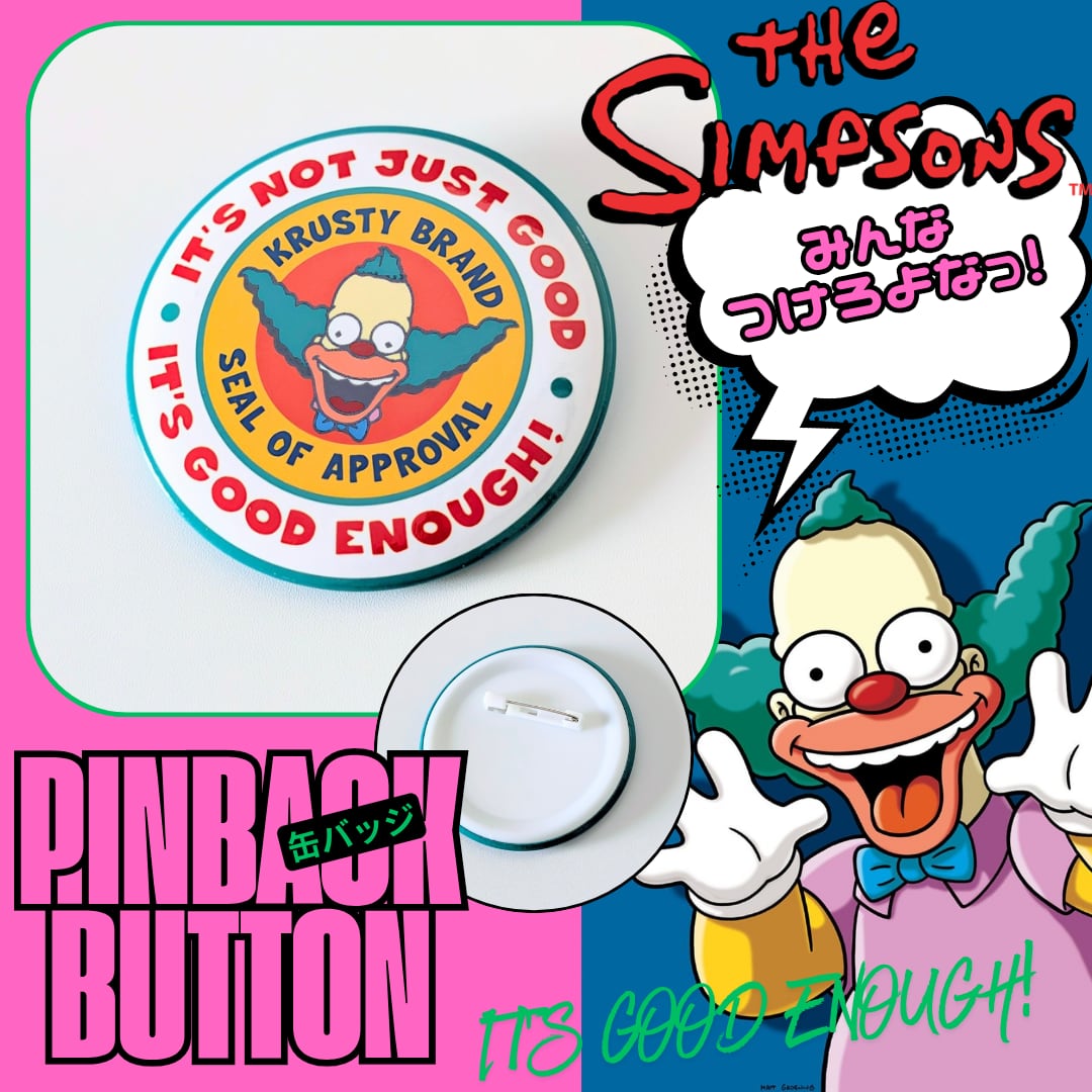 ⚡️これで君もクラスティクルー‼️⚡️【 The Simpsons（ ザ シンプソンズ ） 】缶バッジ / クラスティザクラウン〚アメリカン雑貨 アメトイ〛