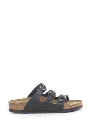 BIRKENSTOCK レディース サンダル レザー・ファブリック・ラバー 黒