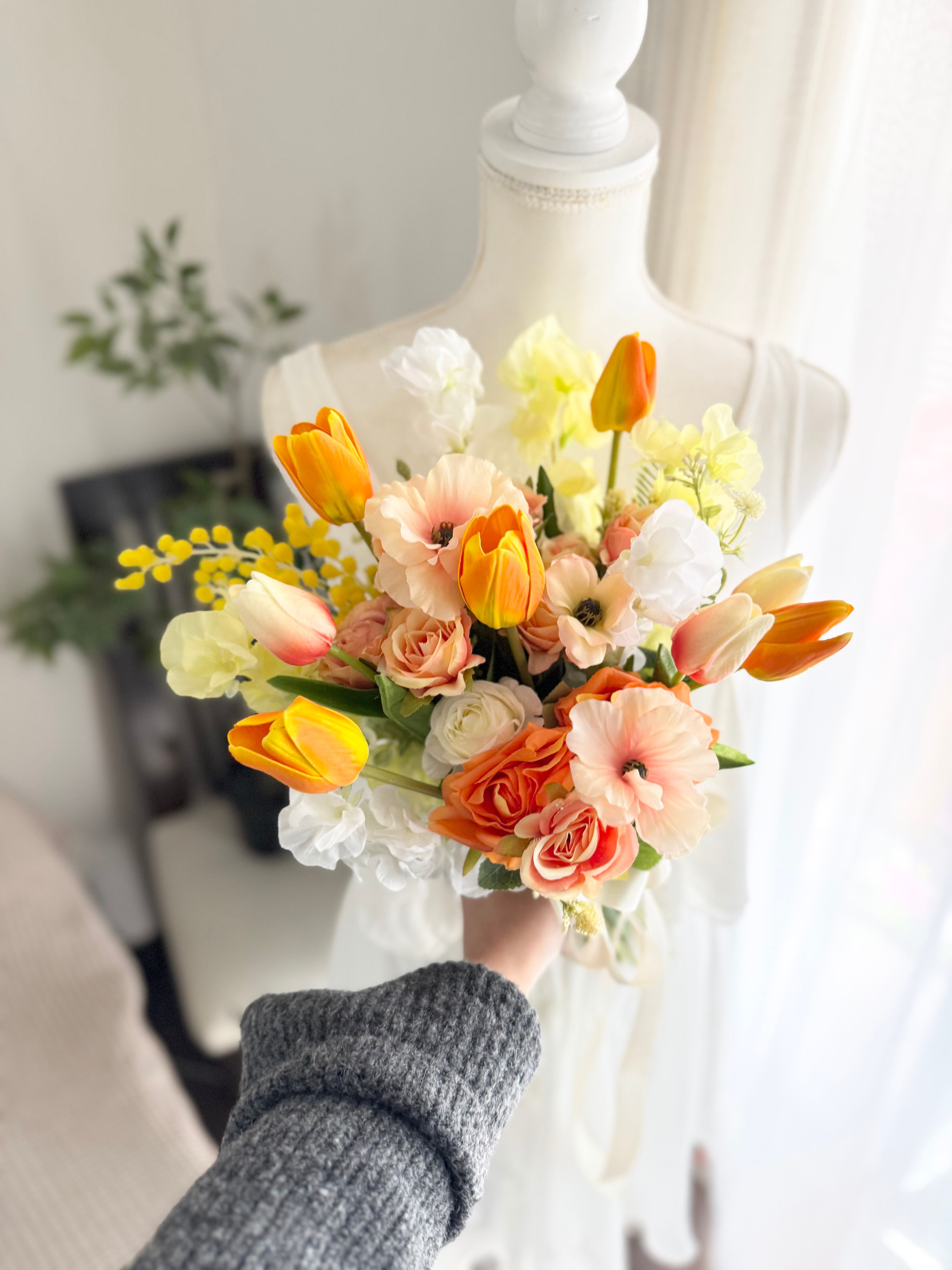 ◇見本109◇オーダー クラッチブーケ 不確か 花冠 ブートニア◇ 