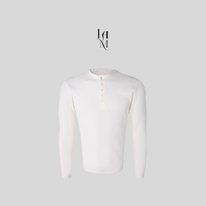 【MuscleFit】Ribbed Raglan Henley Neck Long Tee (5color)
