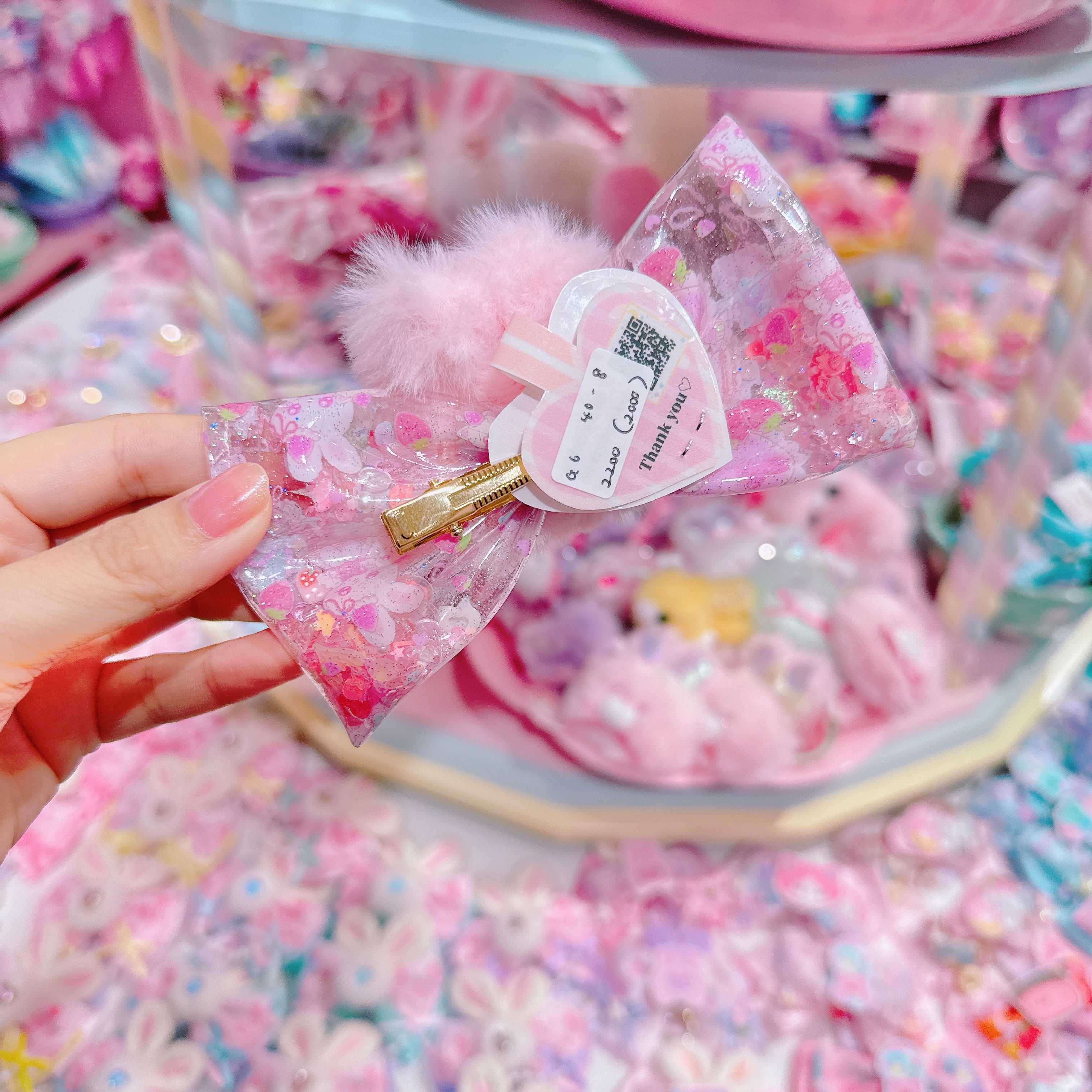 【G6】40-8暗闇で光る!シャカシャカヘアクリップ