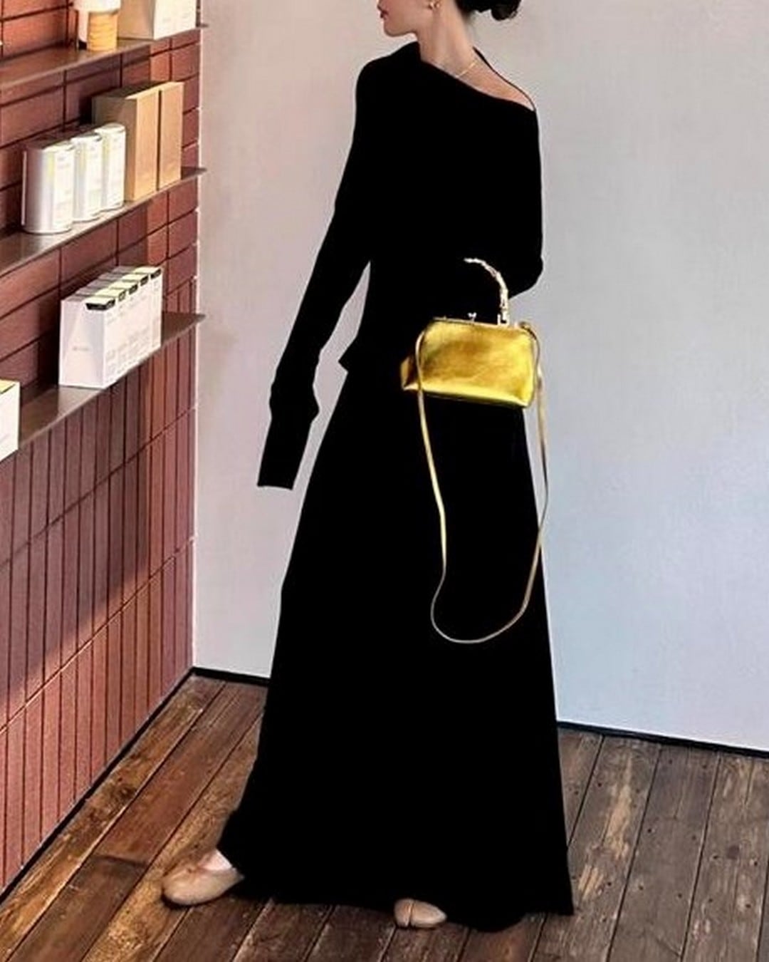 イレギュラーカラーニットワンピース A24013