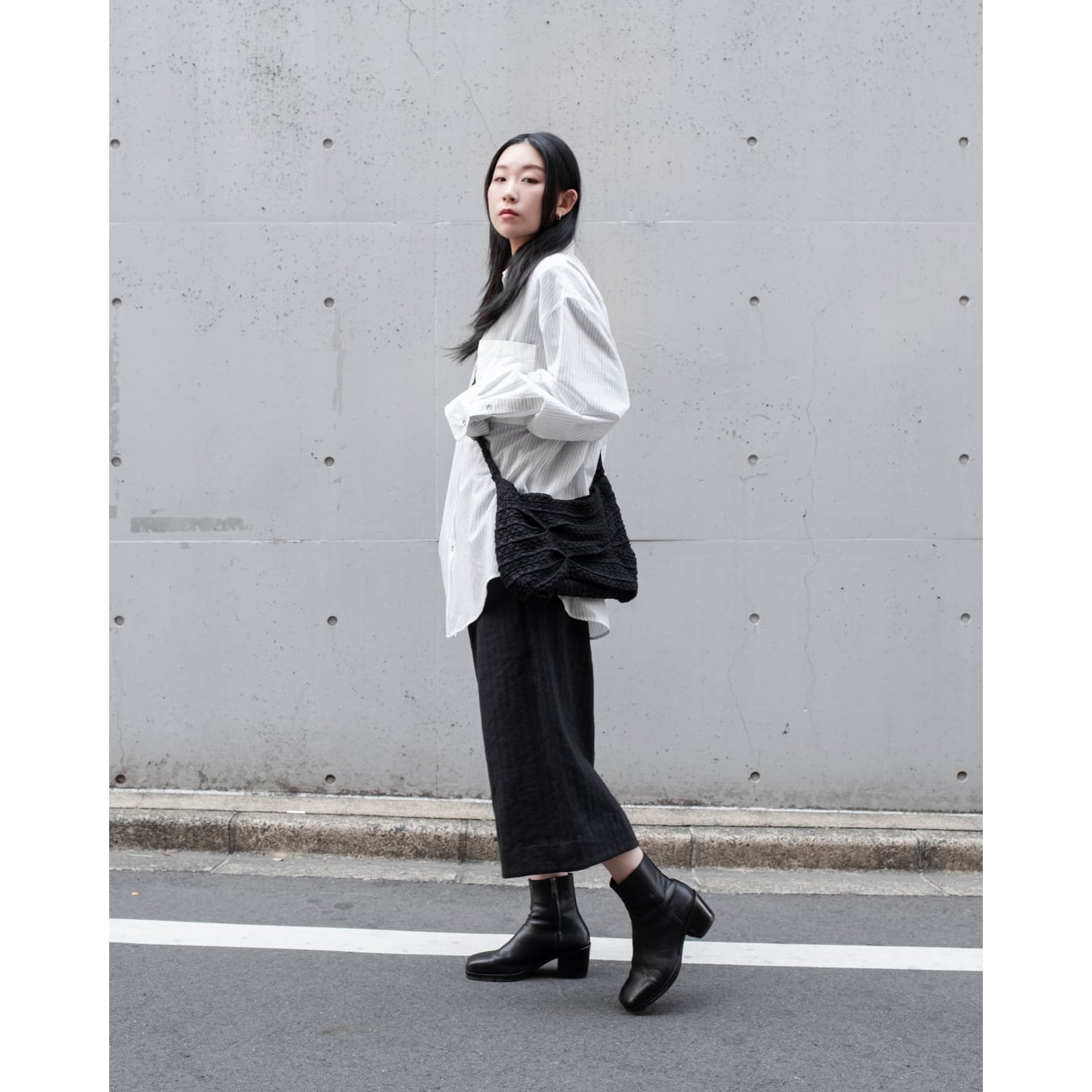 Professor.E ](プロフェッサーイー) 24SS-PE-ACC-10 GATHERED KNIT BAG