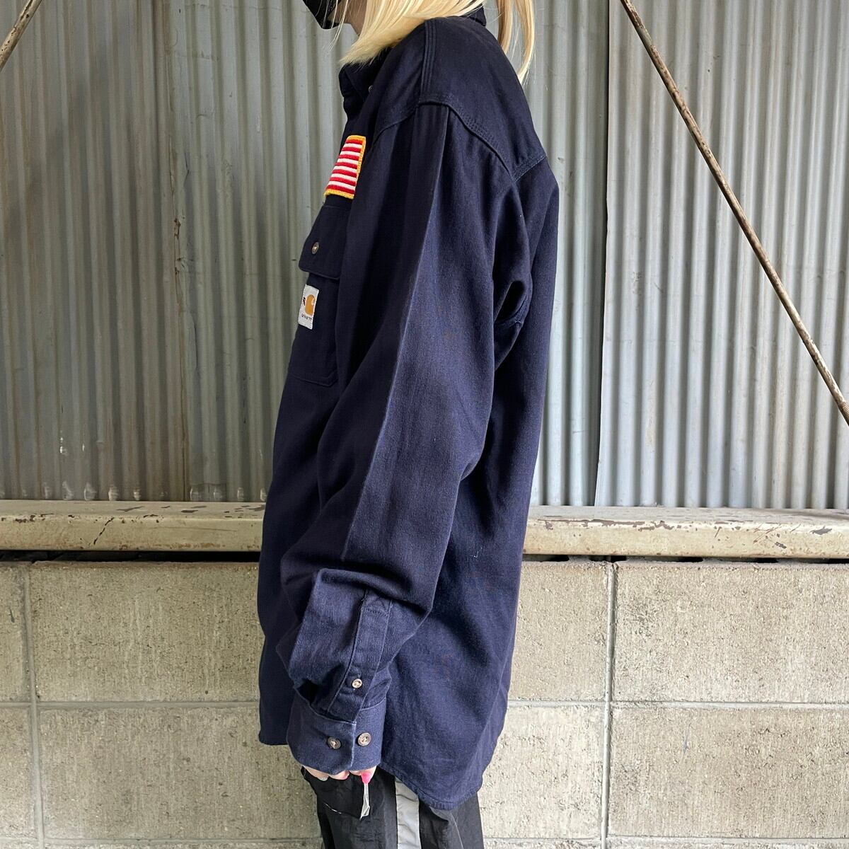 vintage shop i nou ボタンシャツ　オレンジ　黒 40年代 40s 長袖 オレンジ 黒 ツートン ツートーン タウントーク