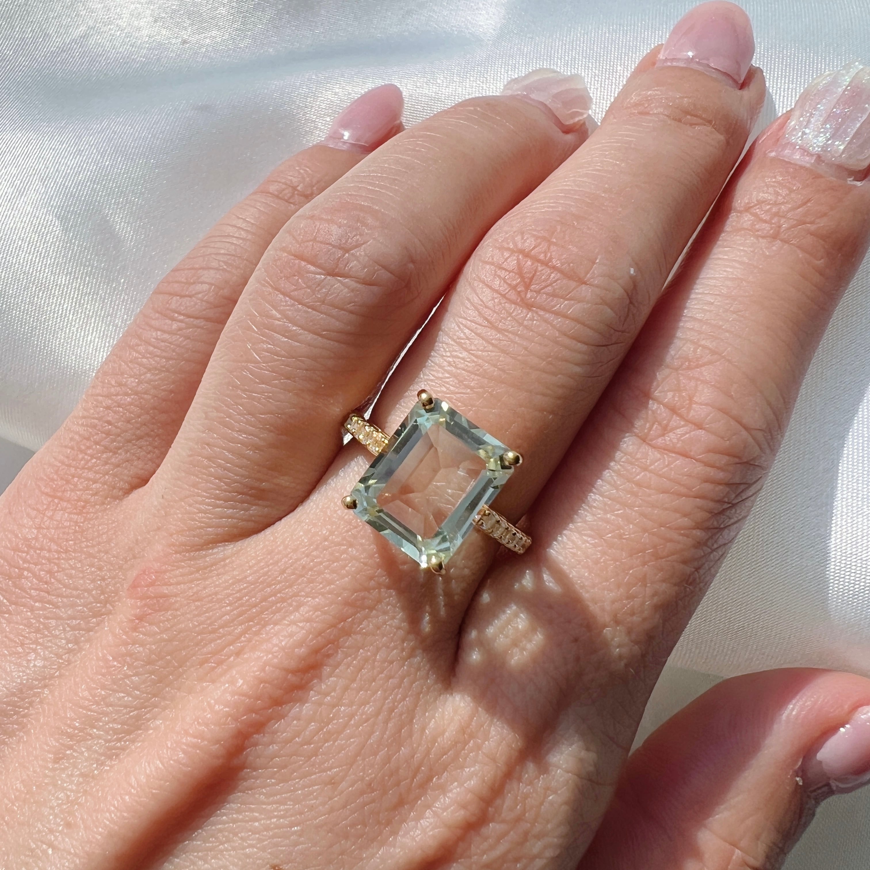 天然石　ゴールドリング 12号 総重量2.41g トルコ石 リング ターコイズ K18 イエローゴールド 指輪 1.04ct 12号