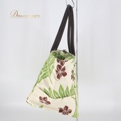 フラダンス 小物 バッグ ホワイト系 マウナロア モンステラ柄 プルメリア柄 ハワイアンプリント アロハ フラ ダンス レッスン 練習 花柄 トートバッグ Maunaloa ブラウン系 グリーン系 白 茶 黄緑 かわいい おしゃれ 華やか バッグ トート ハワイアン トロピカル カジュアル デザイン 可愛い
