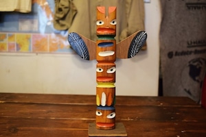 USED Handcraft wooden Totem pole Vintage G0270