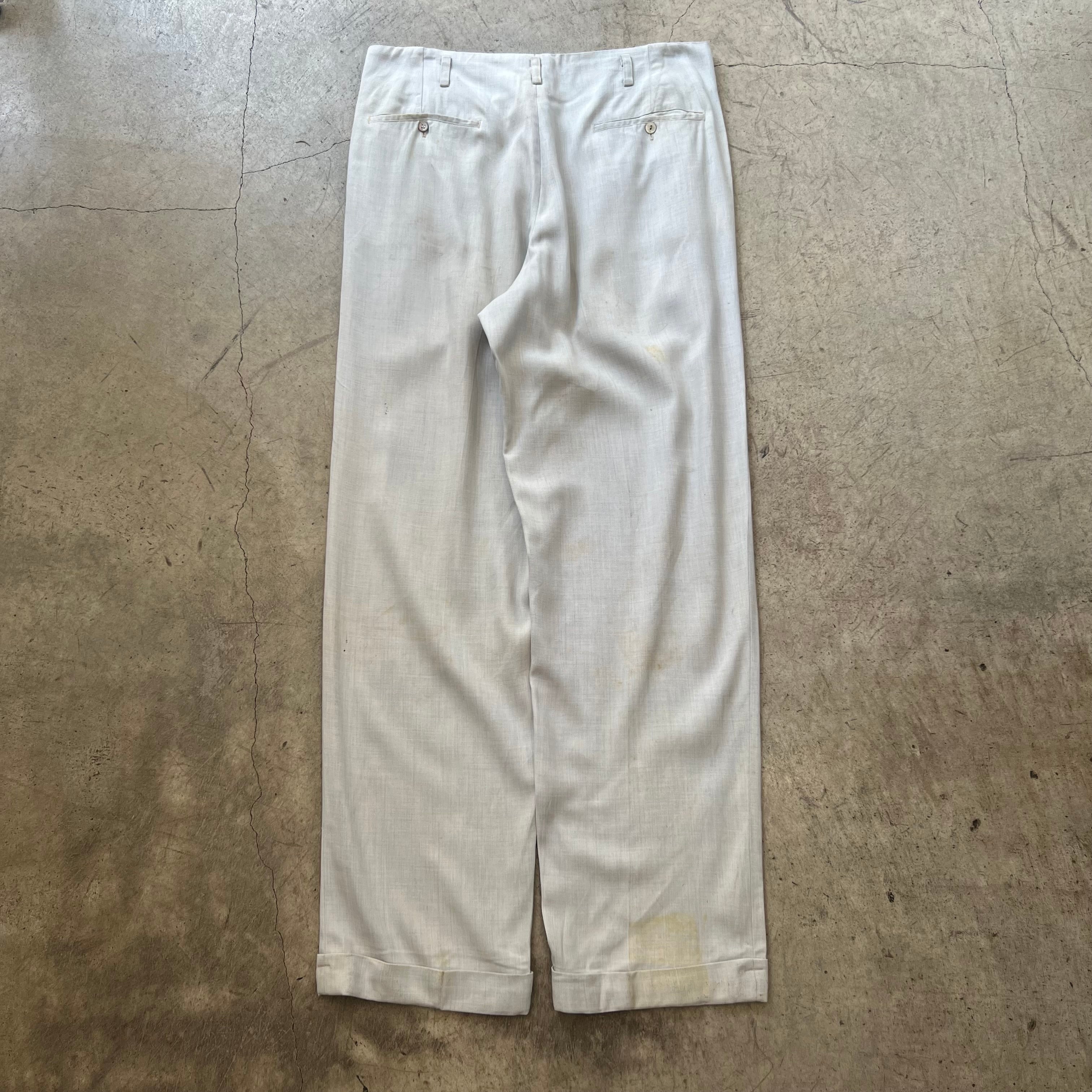 50-60s Vintage rayon×cotton wide slacks W34L32 | MASEA
