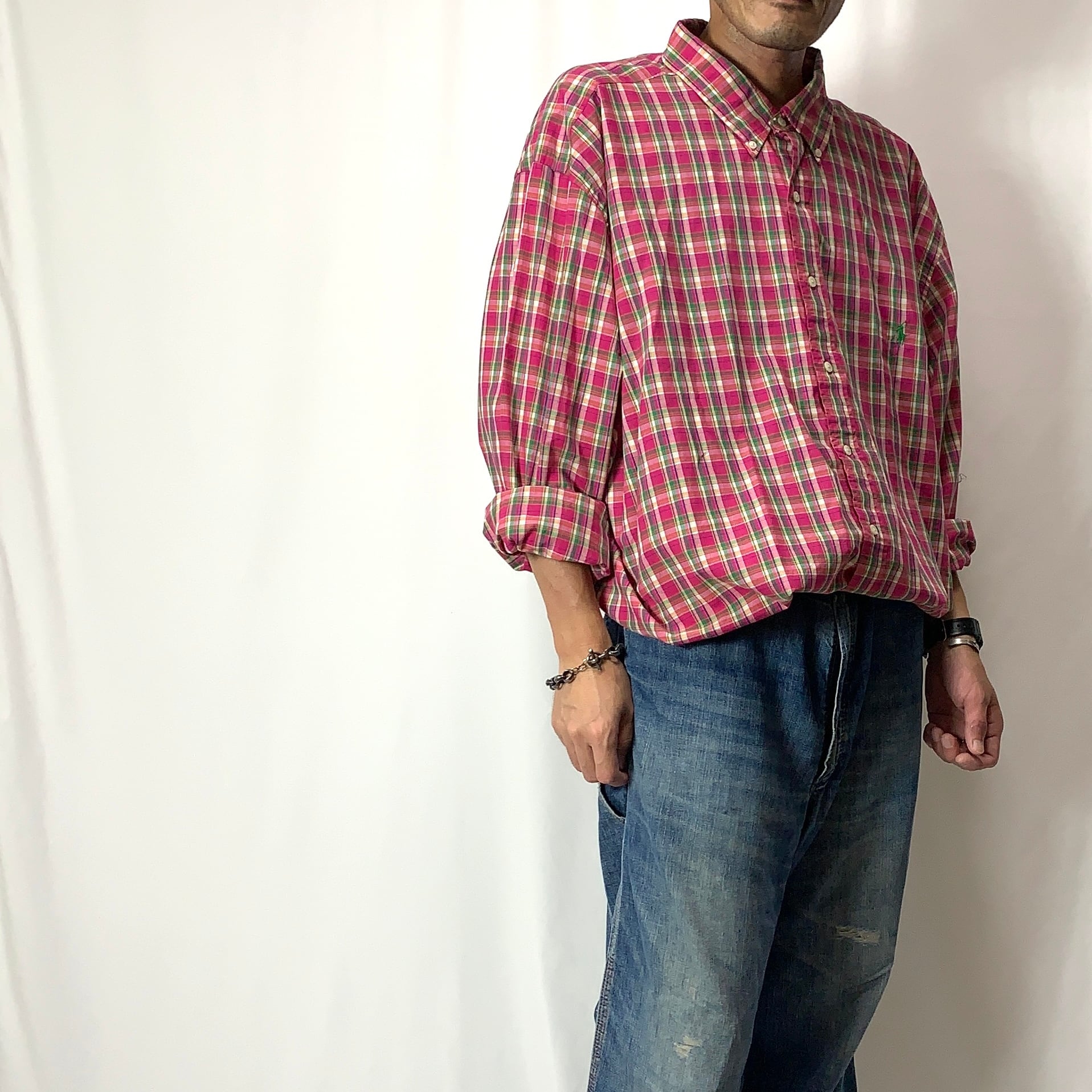 vintage old 90s Ralph Lauren Check B.D Shirt CLASSIC FIT ラルフ