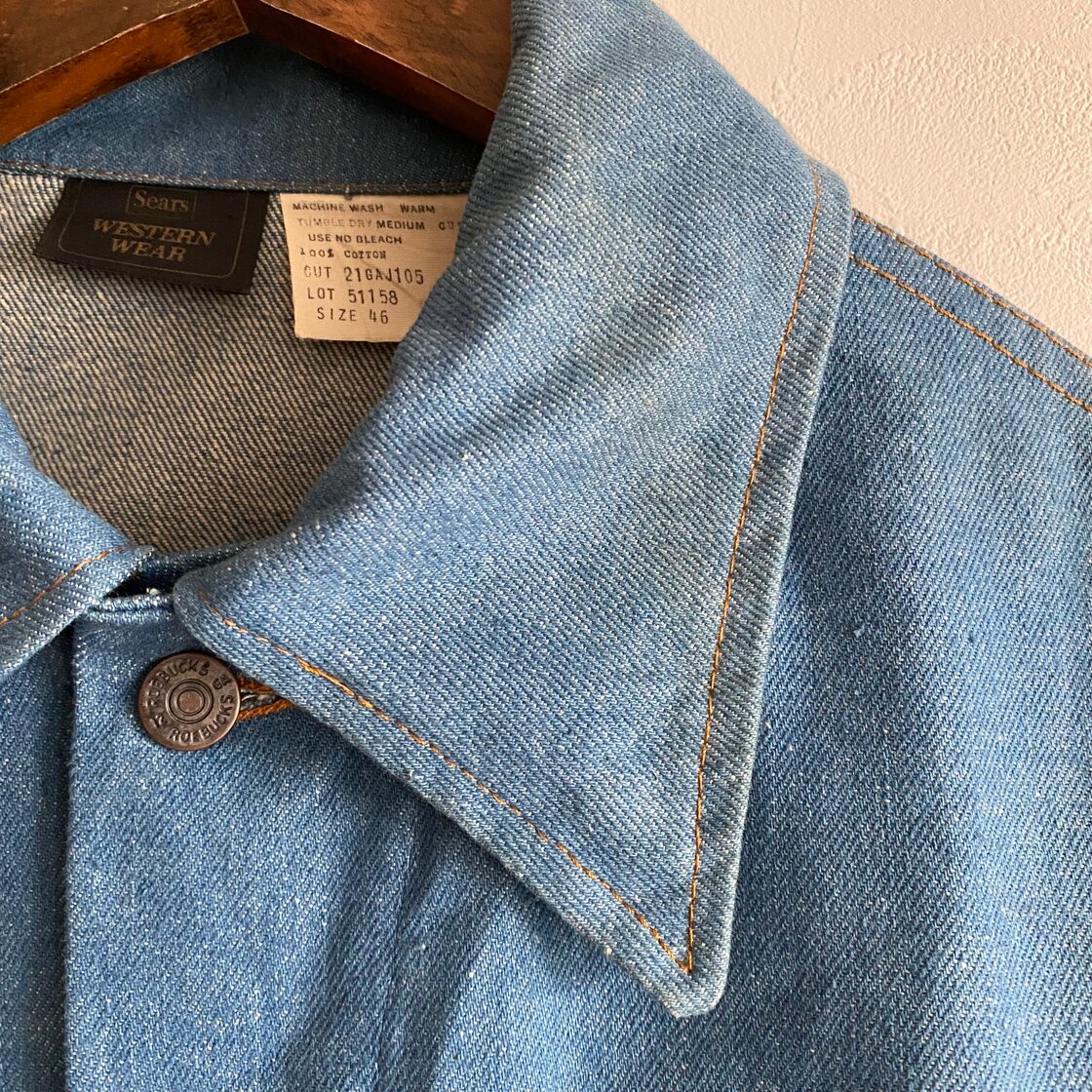 US 70s VINTAGE Sears ROEBUCKS WESTERN WEAR DENIM jacket {70s US 