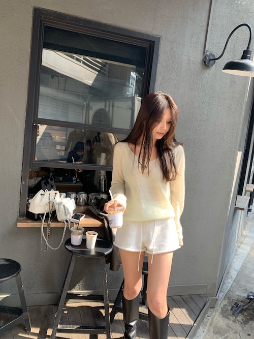 (予約) riette / Paper knit pants 3color