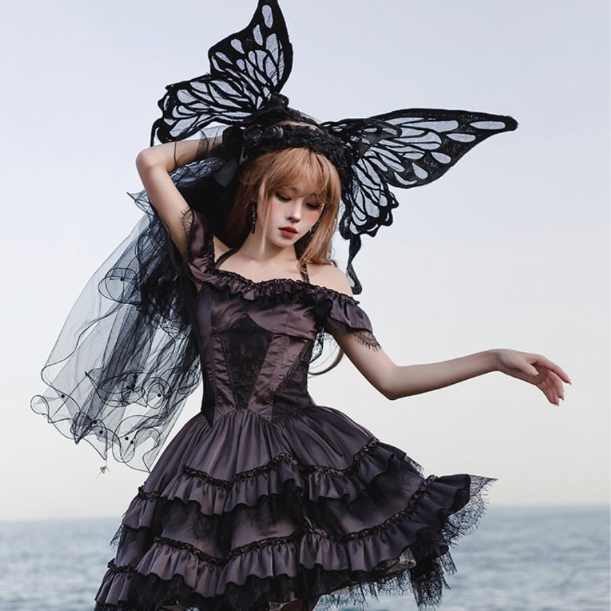 SEASONZ ゴスロリワンピ オフショル ゴシック レース ゆめかわ