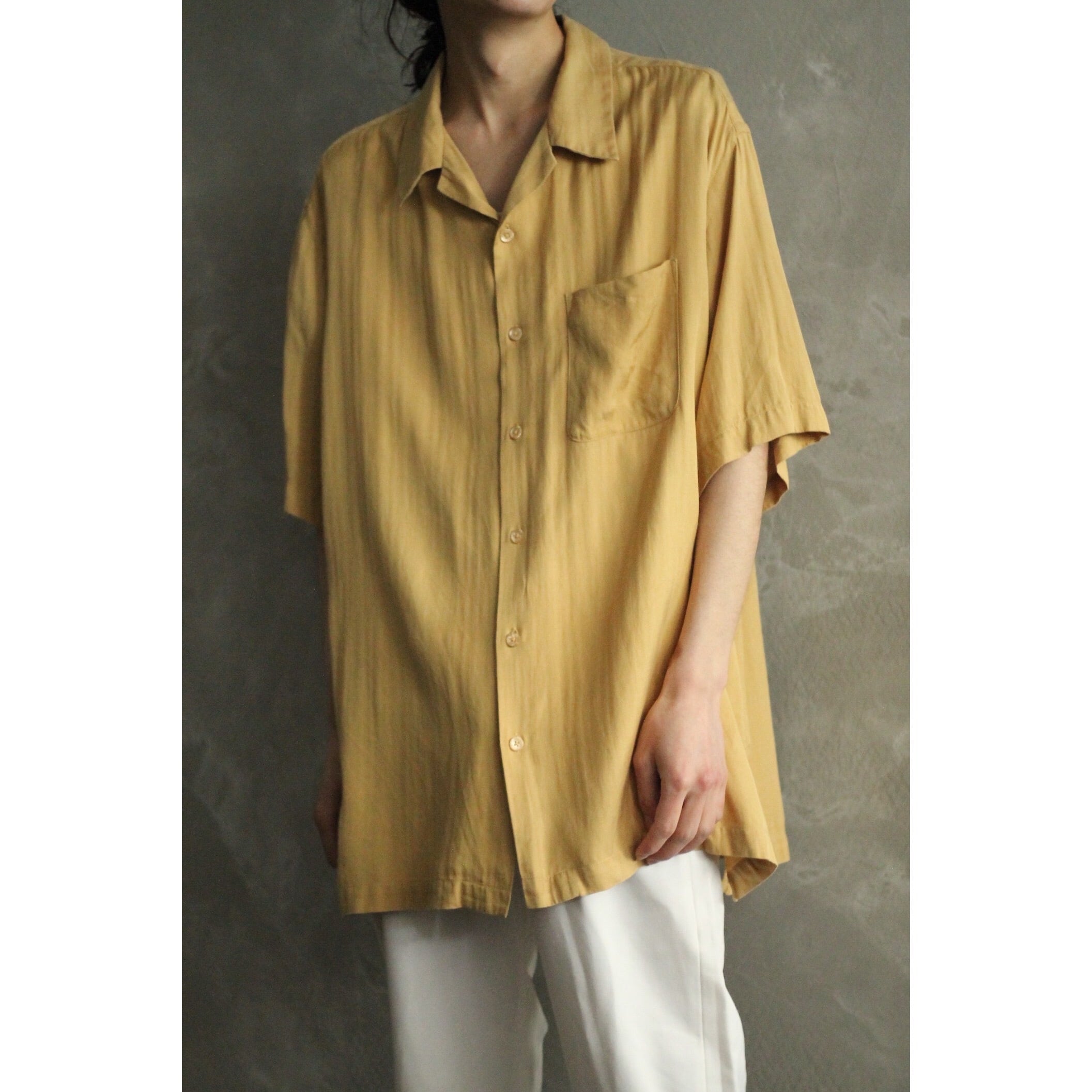 PERRY ELLIS S/S シルクオープンカラーシャツ 【OT-1313】 | cv