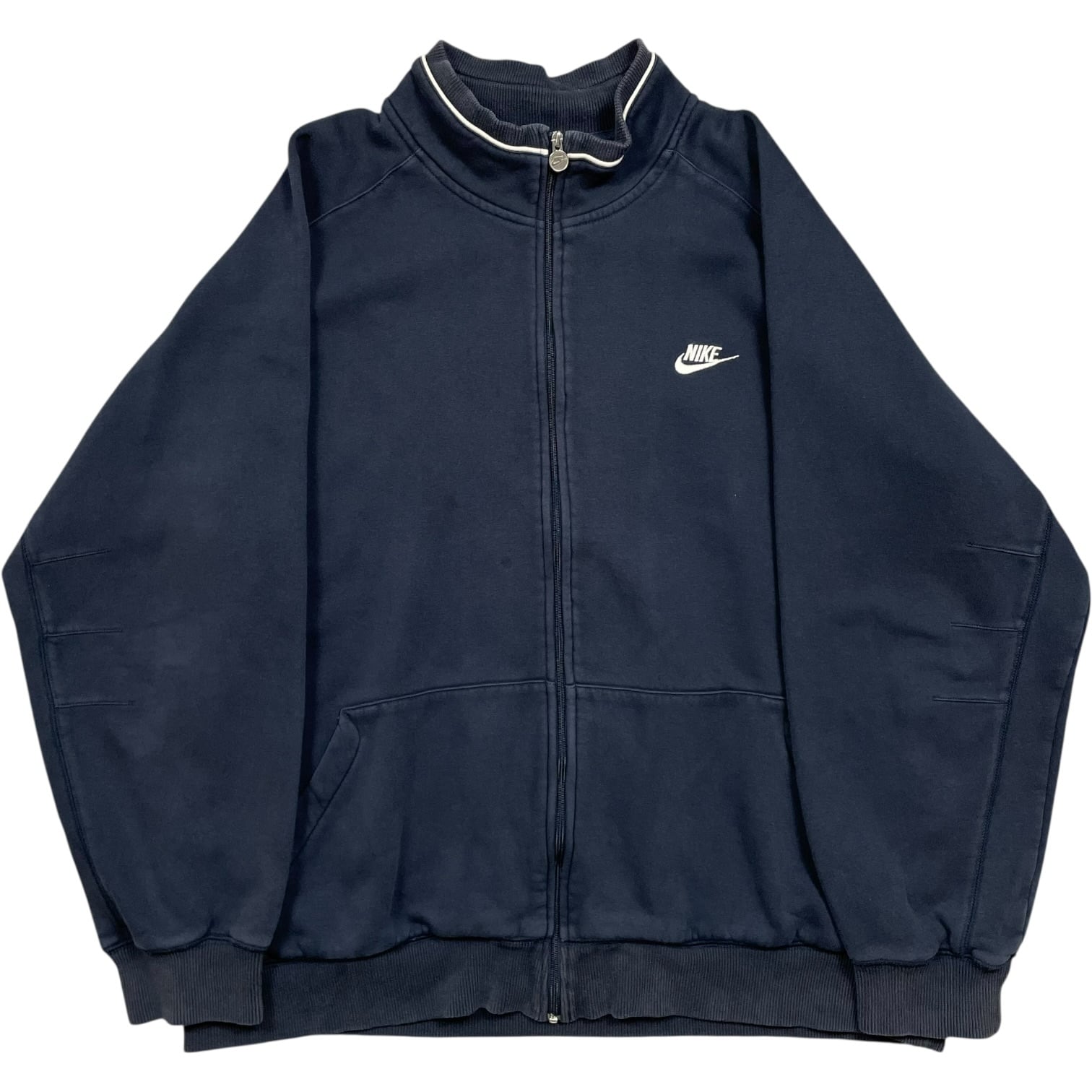 《XXL》NIKE ナイキ ジップアップパーカー ワンポイントロゴ ネイビー no.9879