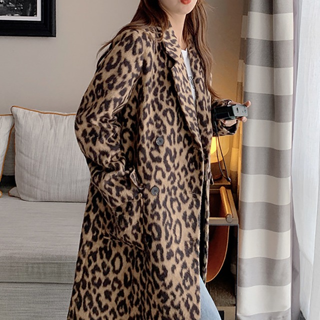 ashion leopard print coat〈c1455〉