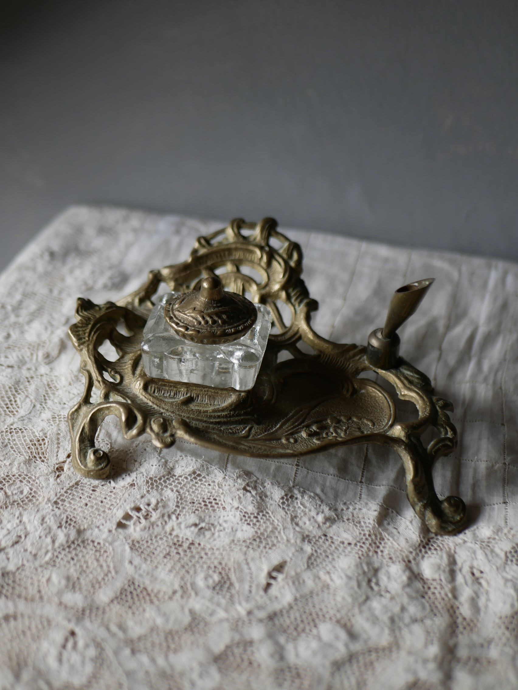 アールヌーヴォー アンクリエ インクスタンド アンティークのある暮らし フランスアンティーク