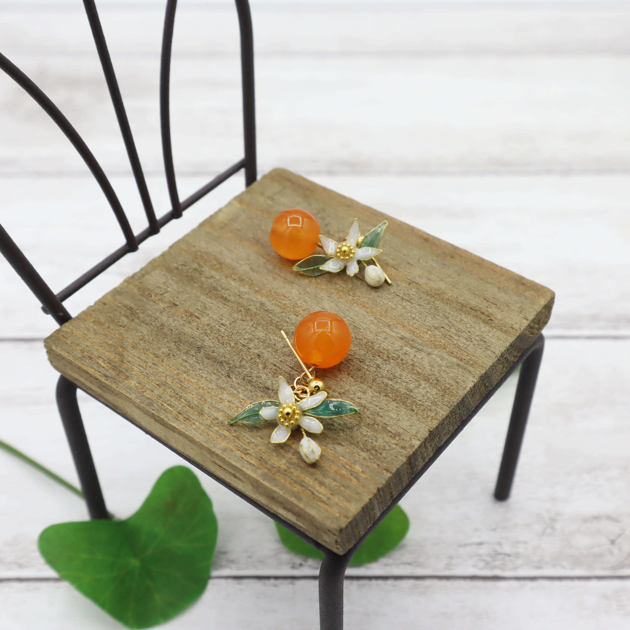 orangeピアス（orange jade）