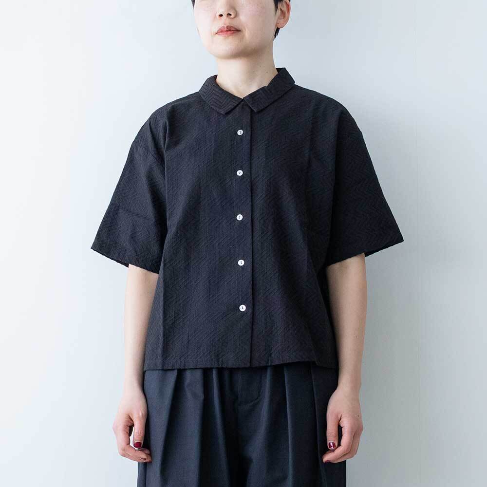 mizuiro ind カットジャガードハーフスリーブシャツ | LASQ store
