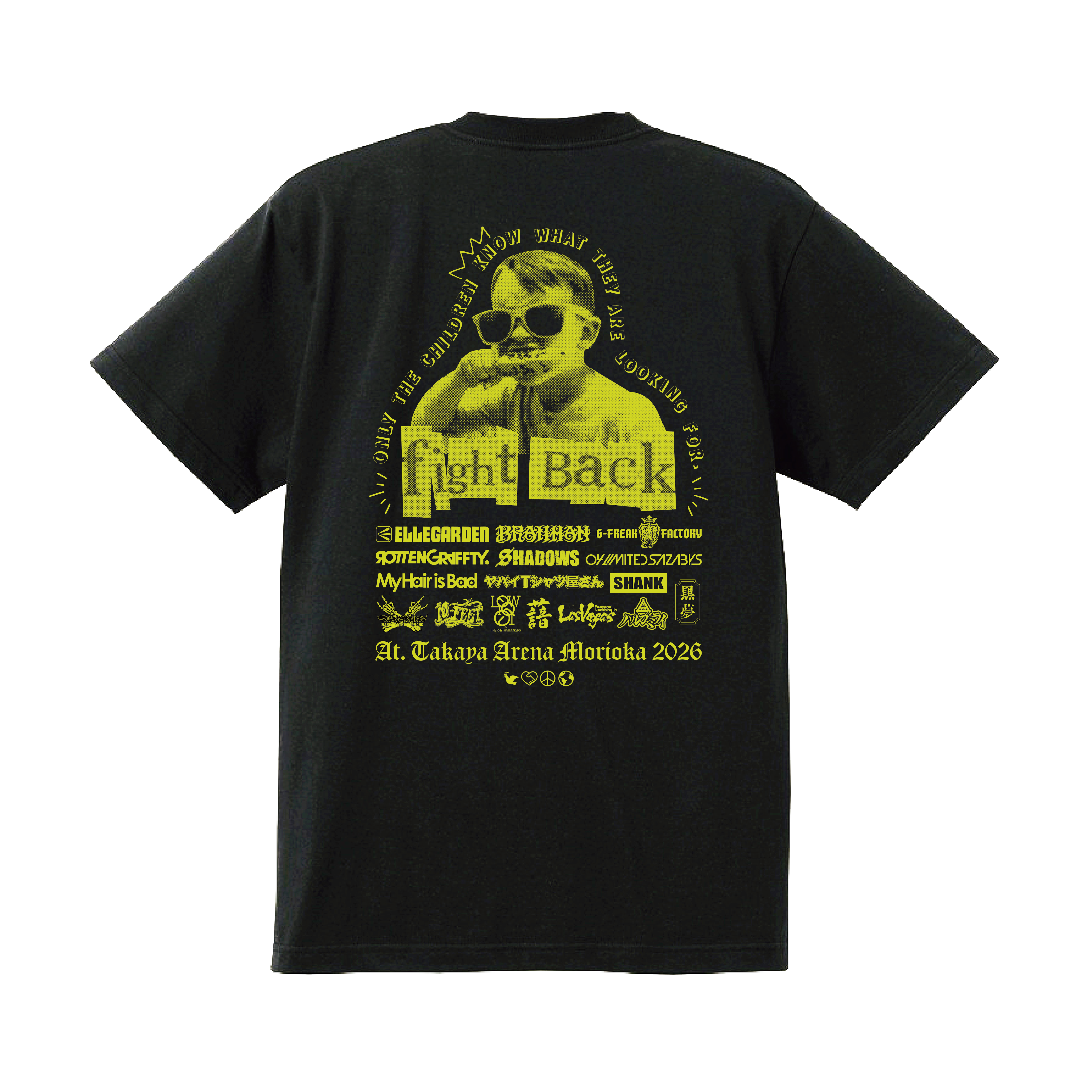 KIDS T-SHIRTS【 Black × Neon Yellow 】《FIGHT BACK 2026 先行通販