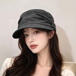 キャスケット レディース 秋冬 韓国 Y2K デニム風 ボリューム サイドリボン マリンハット マドロスハット 立体フォルム 深め 小顔見え サイズ調節 ヴィンテージ レトロ 大人 カジュアル ストリート [LW-CGH005]