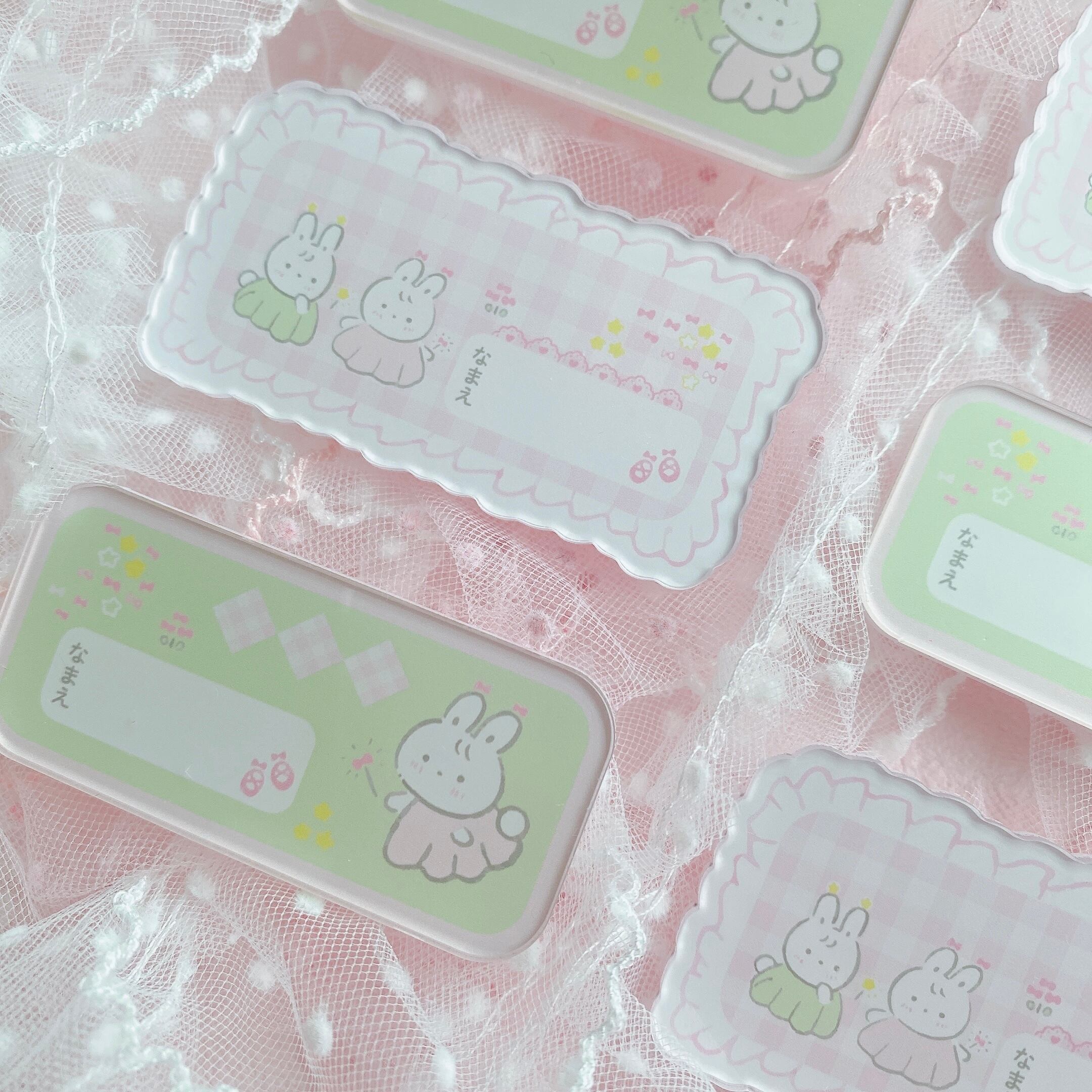 バレエうさぎのアクリル名札(ふりふりぴんく)