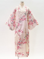 《梅》 KIMONO ローブ【 "PLUM & BIRD" KIMONO ROBE 】 LADIES POLYESTER 100% LONG 着物 和服 和柄 和風 和モダン 和コーデ 和ローブ コート マント ガウン 部屋着 コスプレ 衣装 お出かけ 日本土産 人気 日本製