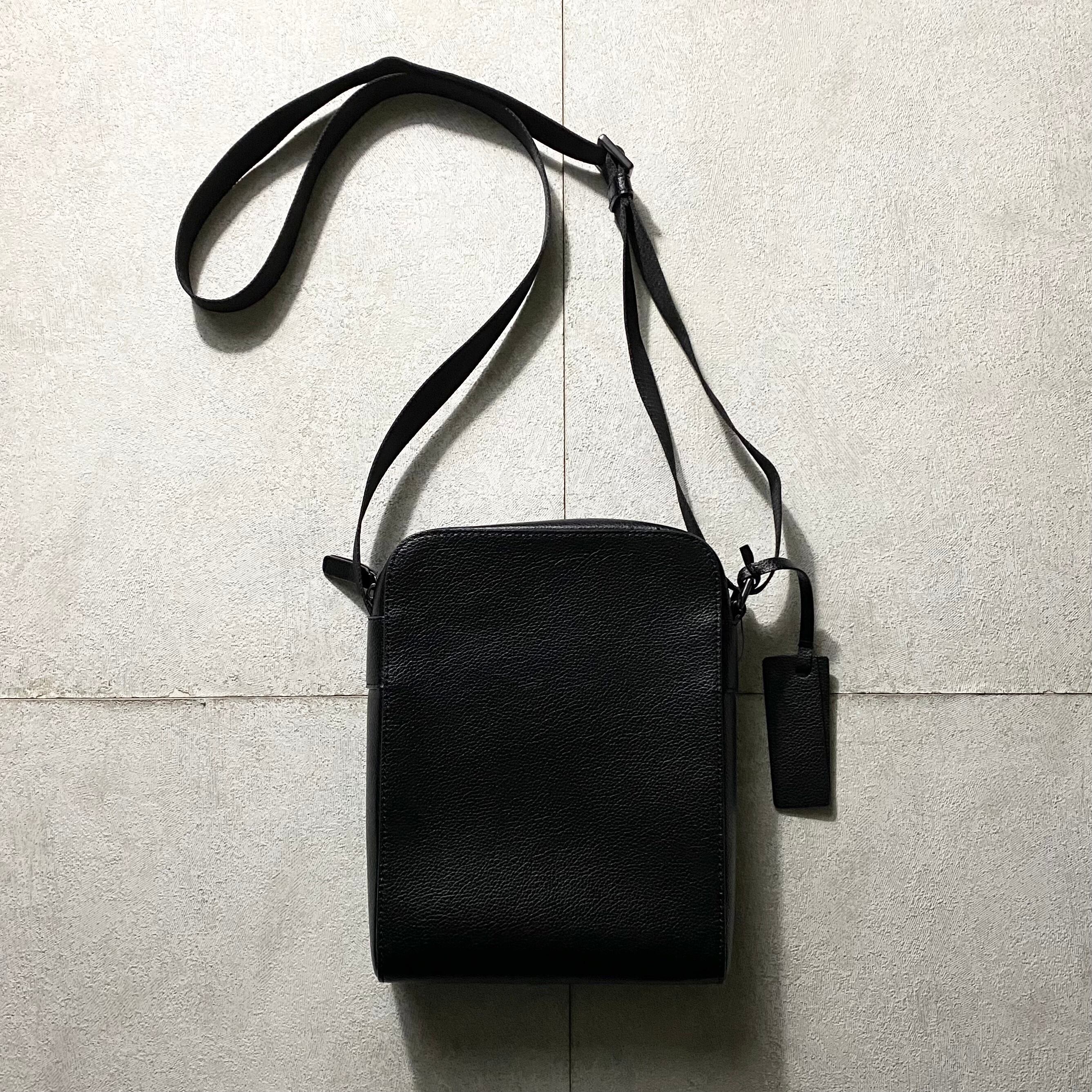 EMPORIO ARMANI “sustainability project” black leather square 