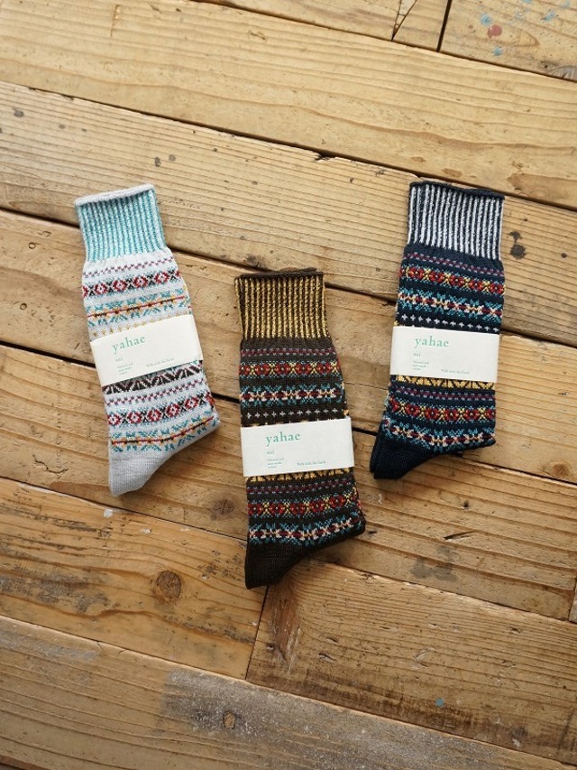 yahae　ウール フェアアイルソックス