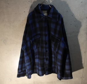 70s Block Check Wool Shirt Jacket