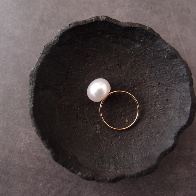Baroque Pearl Ring【K14gf】大粒 バロックパール 指輪（9号／Button）